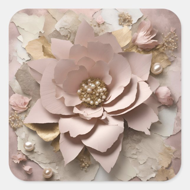 Dusty Rosa Floral - Adesivo (Frente)