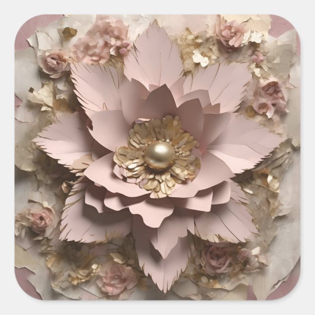 Dusty Rosa Floral - Adesivo (Frente)