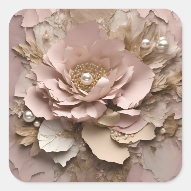 Dusty Rosa Floral - Adesivos (Frente)