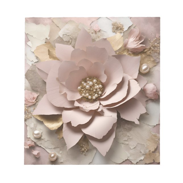 Dusty Rosa Floral - Bloco de notas (Frente)
