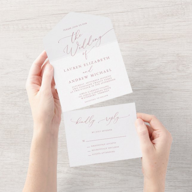 Dusty Rosa Minimalist Wedding (Aba destacável)