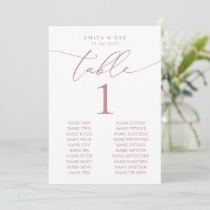 Dusty Rosa Minimalist Wedding   Mesa personalizada