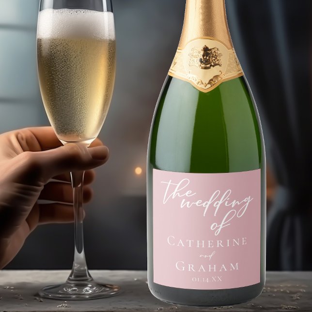 Dusty Rosa Pink Typografia Romântica Casamento (Criador carregado)