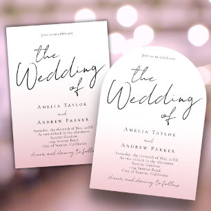 Dusty Rosa Pink Wedation com Convite QR Code RSVP