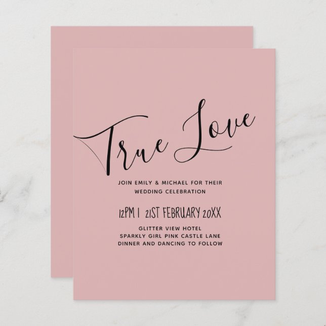 Dusty Rosa Pink Wedding (Frente/Verso)