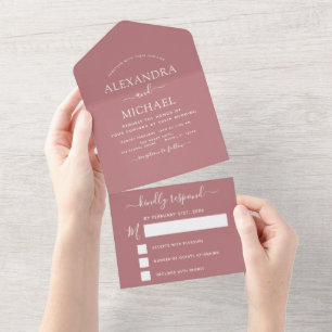 Dusty Rosa Pink Weds Modern Typografia RSVP