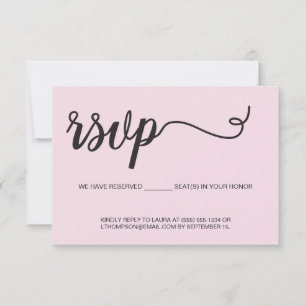 Dusty Rosa Rosa RSVP Reservado Casamento de Assent