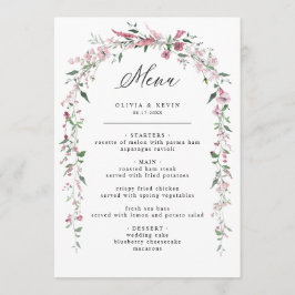 Dusty Rosa Wild Flowers Blush Floral Menu Casament