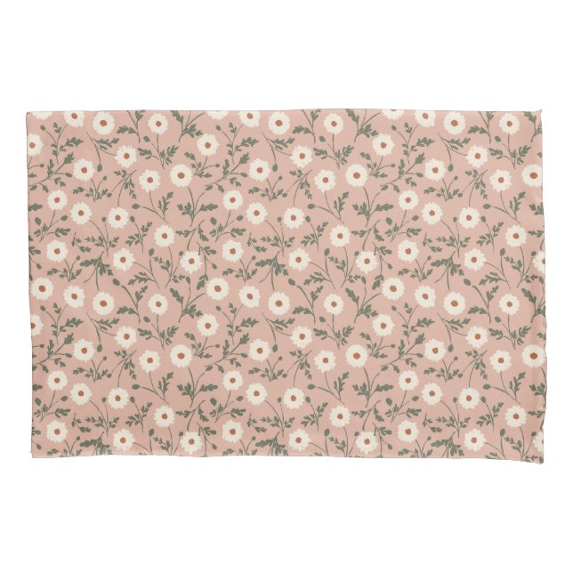 Dusty Rose White Modern Farmhouse Daisy Pattern (Frente)