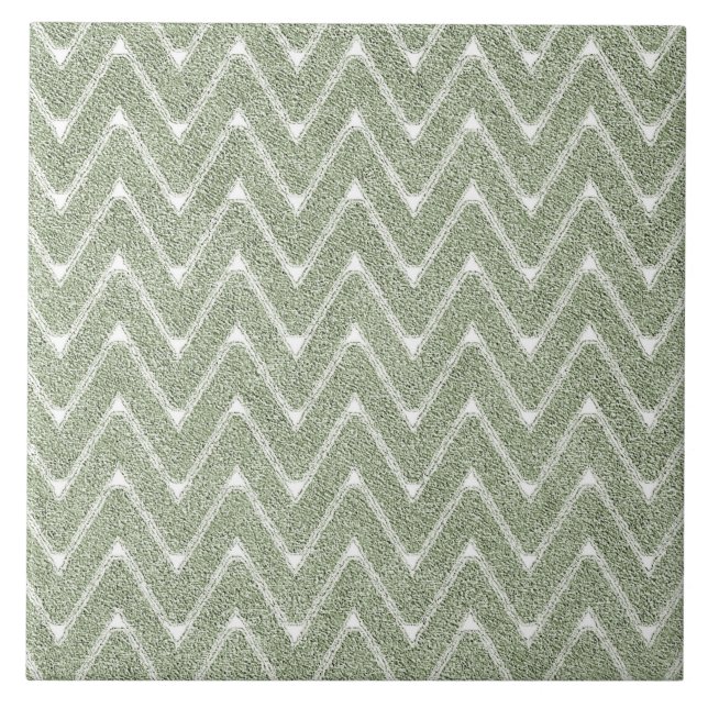 Dusty Sage Green Chevron Patterno (Frente)