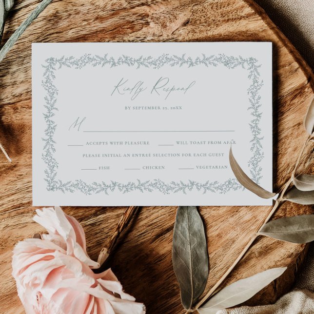 Dusty Sage Wedding Invitation RSVP Response Card (Criador carregado)