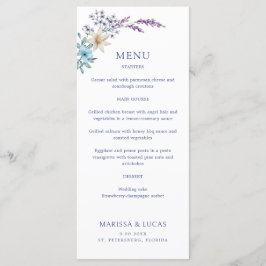 Dusty Teal Blue Lavanda Flores Selvagens Menu Casa