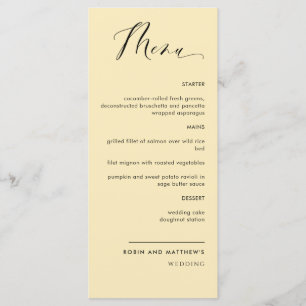 Dusty Yellow, Calliografia Casamento / Menu Recep