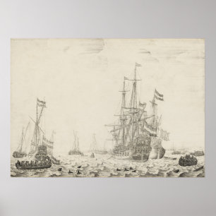 Dutch Ships - Willem van de Velde Fine Art Poster
