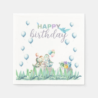 Dynosaur temático guardanapos de papel para festa