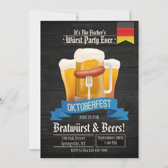 É a Hora do Oktoberfest Convite (Frente)