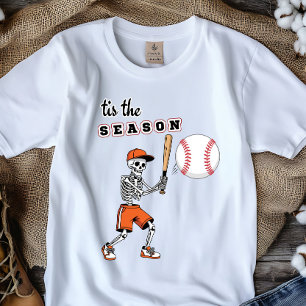 "É a Temporada" - Camiseta Esqueleto de Beisebol