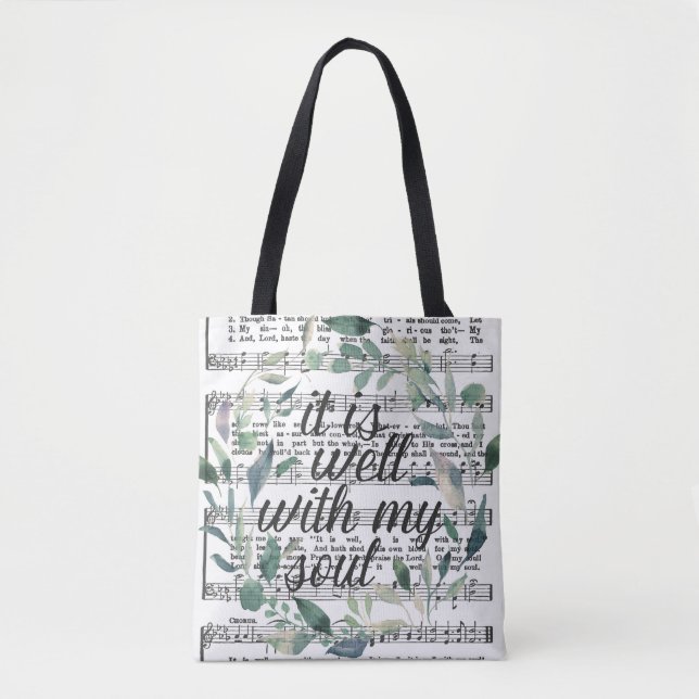 É bem com minha bolsa de Tote de Hymn Floral (Frente)