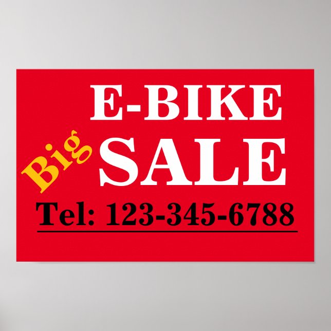 E-BIKE Big SALE SIGN for Showroom windows Poster (Frente)
