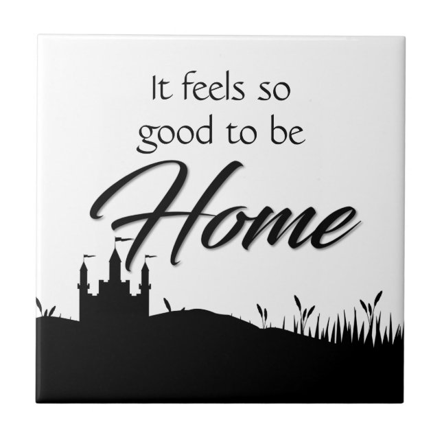 É bom estar em casa, caligrafia branca negra moder (Frente)