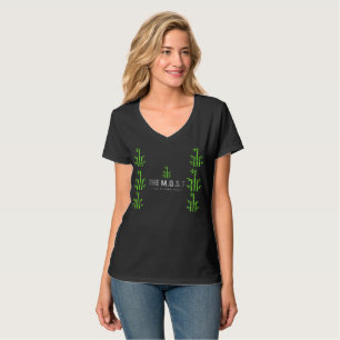 e: Camiseta Básica Feminina com Decote em V (Preto