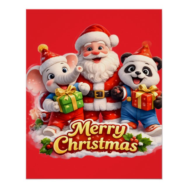 E Dave Feliz Natal Papai Noel pôster (Frente)