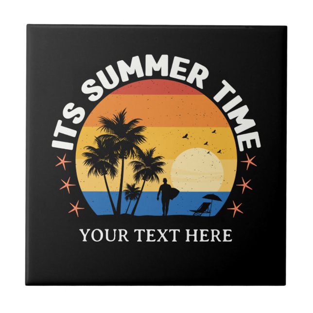 É Design de Pôr do Sol Tropical de Verão (Frente)