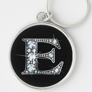 "E" Diamond Bling Chaveiro