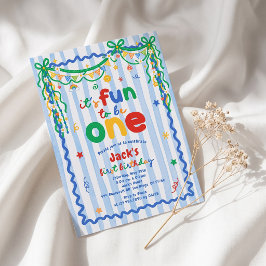 É Divertido Ser Um Menino Convite de 1º Aniversári