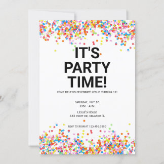 É Hora da Festa Convite de Aniversário