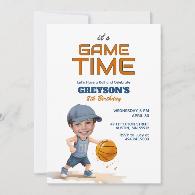 É hora do jogo qualquer convite de fotos de aniver (Frente)