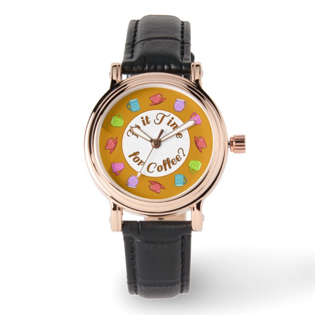 É Hora do Relógio de Pulso de Café (Frente)