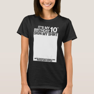 É meu décimo aniversário Sinal de minha camisa 10º