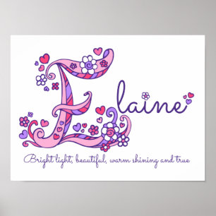 E monograma arte Elaine nomes significa poster