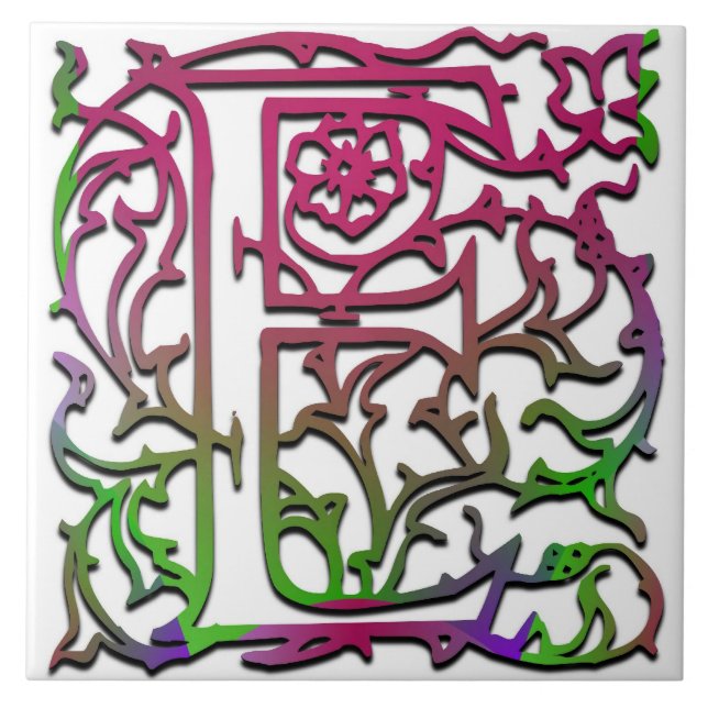 E Monograma, Azulejo cerâmico "Besque Garden" (Frente)