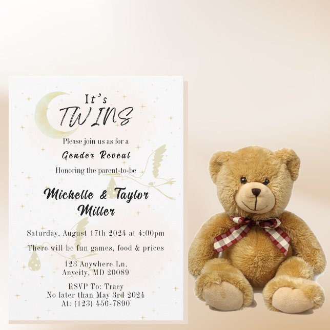 É o anúncio da revelação do sexo dos gêmeos (Criador carregado)