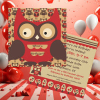 É o Convite de Aniversário de Autumn Hoot Owl
