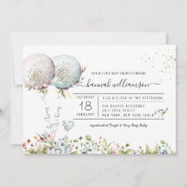 É o convite para Chá de fraldas de Garota Gêmea