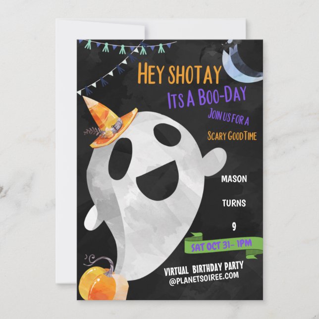 É O Meu Cartão De Convite De Aniversário De Boo Di (Frente)