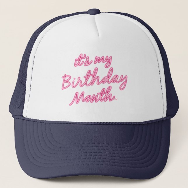 É o meu mês de aniversário! Boné Trucker (Frente)