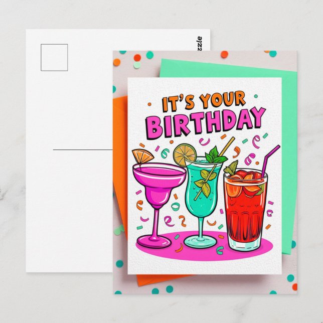 É o seu cartão postal de aniversário (Frente/Verso)