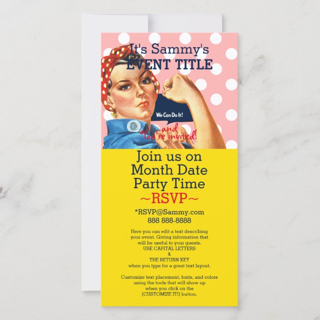 É o seu suprimento personalizado do Rosie Party (Frente)