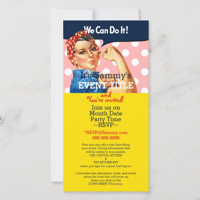 É o seu suprimento personalizado do Rosie Party (Frente)