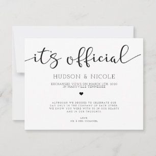 É Oficial Anúncio de Casamento Furtivo Pós-Cerimôn