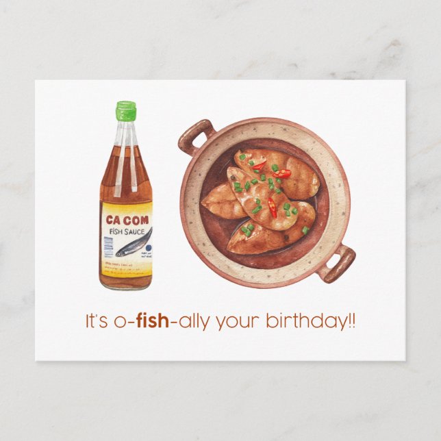 É Oh-Fish-ally Seu Cartão de Aniversário (Frente)