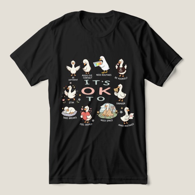 É Ok Ser Diferente Autismo Ganso, Neurodiversidade (Design frontal)