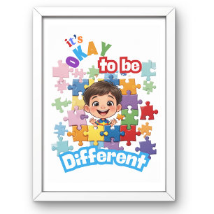 É OK ser diferente Poster de apoio ao autismo