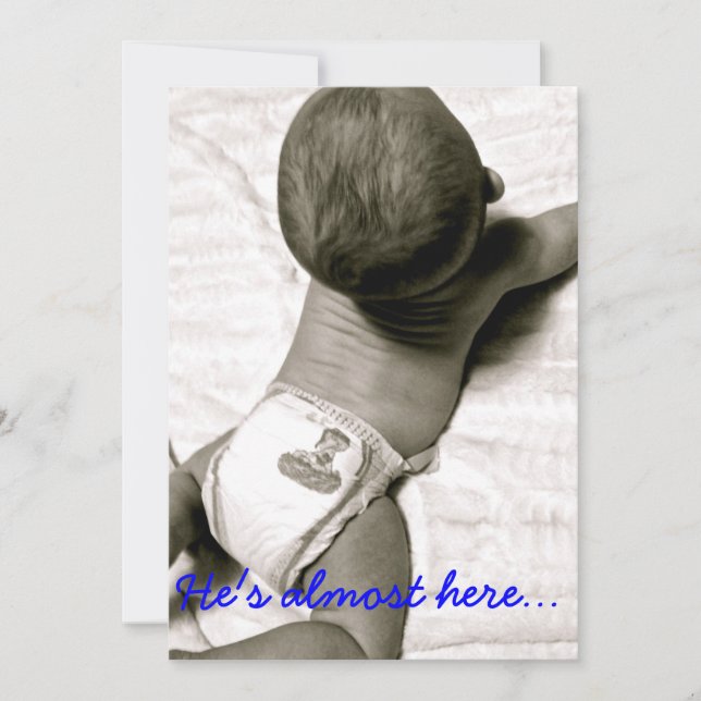 É quase aqui convite do chá de fraldas (Frente)