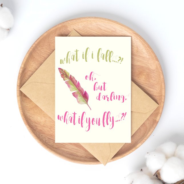 E se eu cair? - Cartão postal inspirador (Criador carregado)