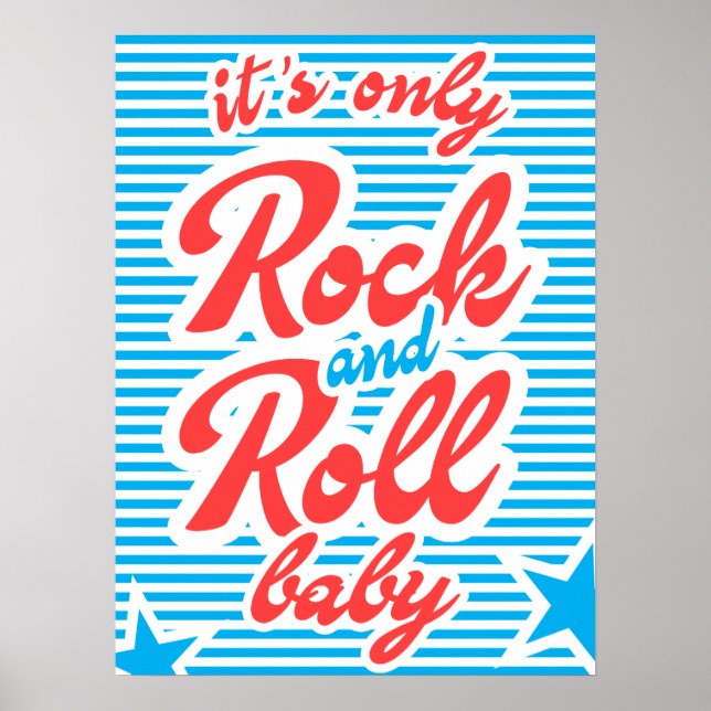 É só Rock and Roll Baby, poster de música, rock. (Frente)